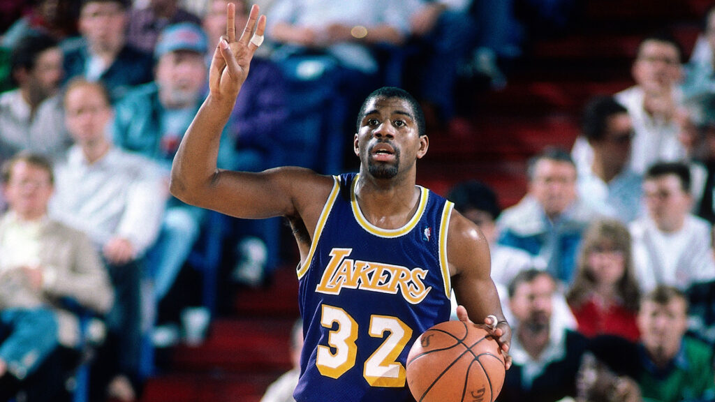 Magic Johnson nos tempos de Los Angeles Lakers