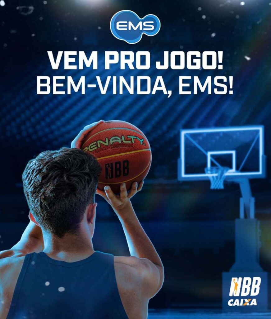 Anúncio do patrocínio da EMS para o Campeonato Brasileiro de Basquete